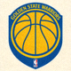 NBA球队金州勇士队徽风格图片，蓝金配色
