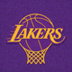 NBA球队洛杉矶湖人队徽风格图片，紫金配色